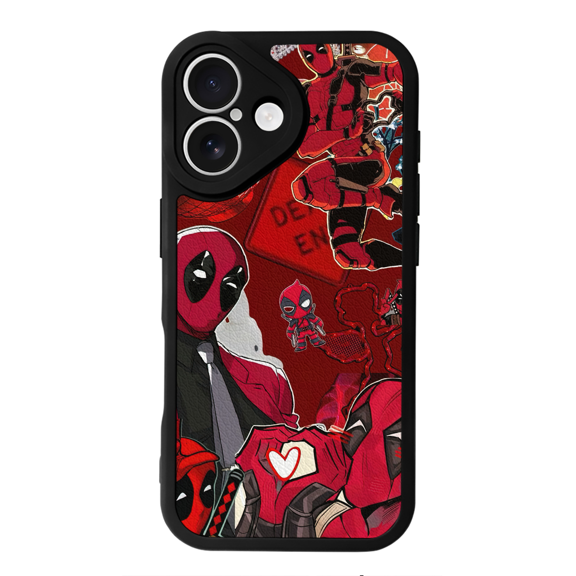（画像用） Deadpool デッドプール 【iPhone 16シリーズ対応】シリコンスマホケース（レザー調） 材質：シリコン